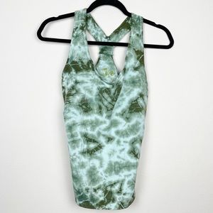 COPY - Green Dragon California green Tie Dye yoga workout tank 418